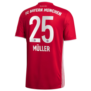 Nogometni Dres Thomas Müller 25 FC Bayern München Domaći 2020/2021- Krótki Rękaw