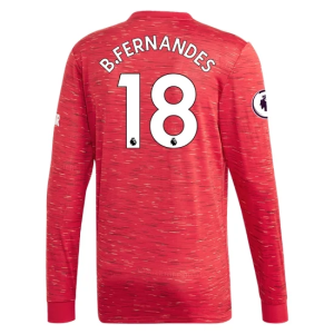 Nogometni Dres Manchester United Bruno Fernandes 18 Domaći 2020/2021 – Dugim Rukavima