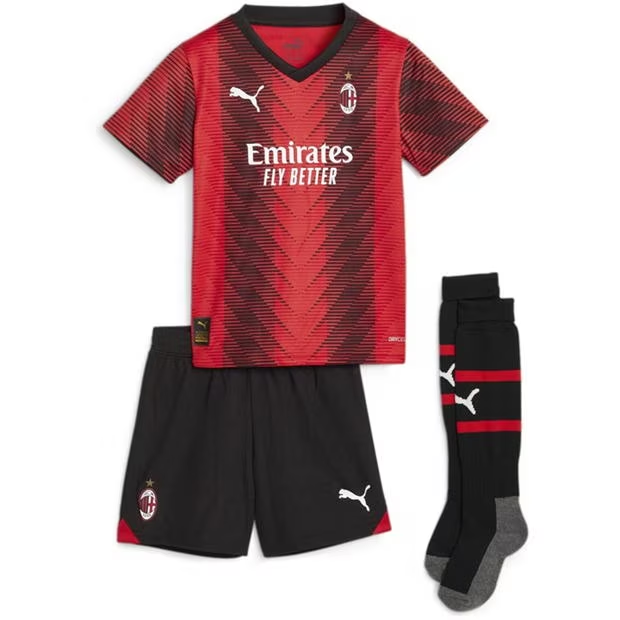 Nogometni Dres AC Milan Dječji Domaći 2023 2024 （+ kratke hlače）