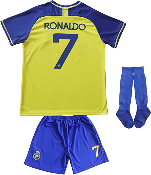 Nogometni Dres Al-Nassr FC Ronaldo 7 Dječji Domaći 2023 2024 （+ kratke hlače）