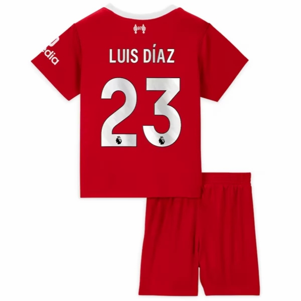 Nogometni Dres Liverpool Luis Diaz 23 Dječji Domaći 2023 2024 （+ kratke hlače）