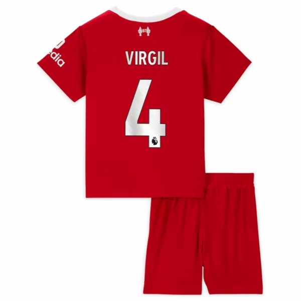 Nogometni Dres Liverpool Virgil van Dijk 4 Dječji Domaći 2023 2024 （+ kratke hlače）