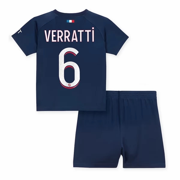 Nogometni Dres Paris Saint Germain PSG Marco Verratti 6 Dječji Domaći 2023 2024 （+ kratke hlače）